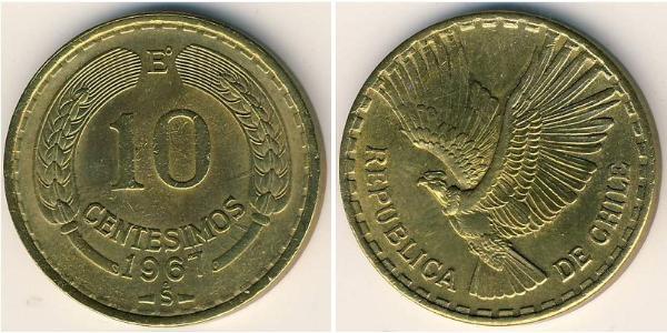10 Centesimo Cile Ottone 