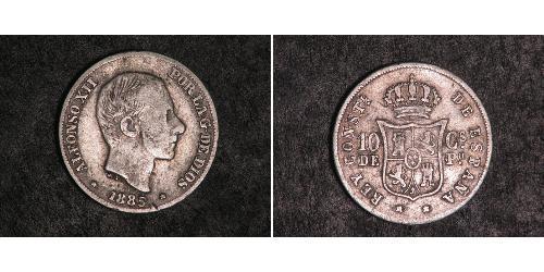 10 Centesimo Filipinas Plata 