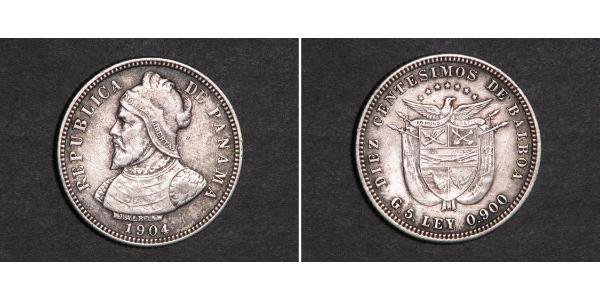 10 Centesimo Panama Silber Vasco Núñez de Balboa (1475 – 1519)