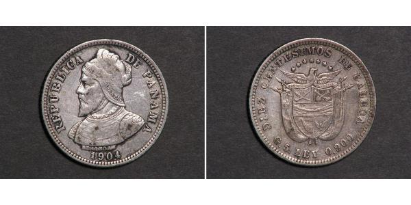 10 Centesimo Panama Silber Vasco Núñez de Balboa (1475 – 1519)