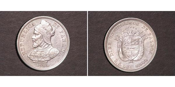 10 Centesimo Panama Silber Vasco Núñez de Balboa (1475 – 1519)
