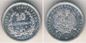 10 Centesimo Uruguay Silber 