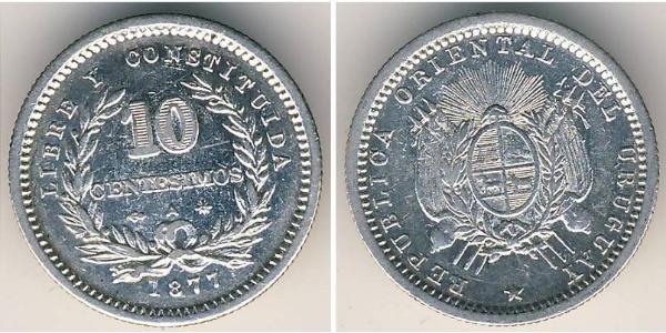 10 Centesimo Uruguay Silber 