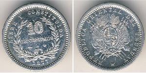 10 Centesimo Uruguay Silver 