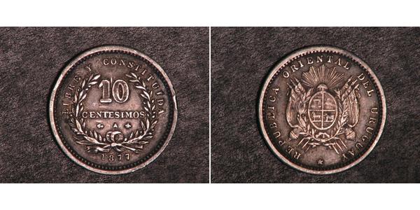 10 Centesimo Uruguay 銀 