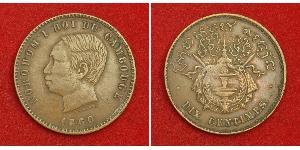 10 Centime Cambogia Bronzo/Argento Norodom of Cambodia (1834-1904)