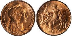 10 Centime Tercera República Francesa (1870-1940)  Bronce 