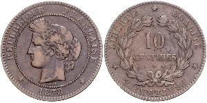 10 Centime Tercera República Francesa (1870-1940)  Bronce 