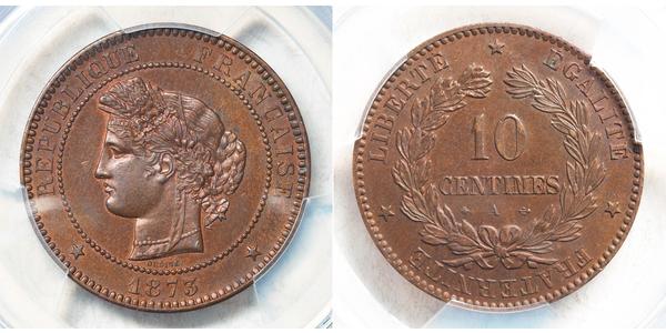 10 Centime Tercera República Francesa (1870-1940)  Bronce 