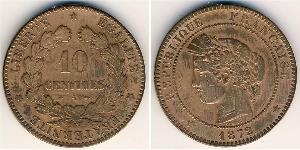 10 Centime French Third Republic (1870-1940)  Bronze 