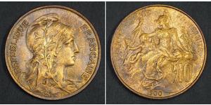 10 Centime French Third Republic (1870-1940)  Bronze 
