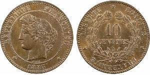 10 Centime French Third Republic (1870-1940)  Bronze 