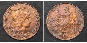 10 Centime Terza Repubblica francese (1870-1940)  Bronzo 