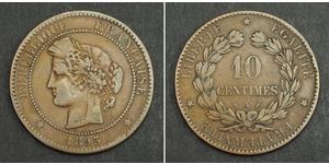 10 Centime Terza Repubblica francese (1870-1940)  Bronzo 