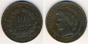 10 Centime Terza Repubblica francese (1870-1940)  Bronzo 