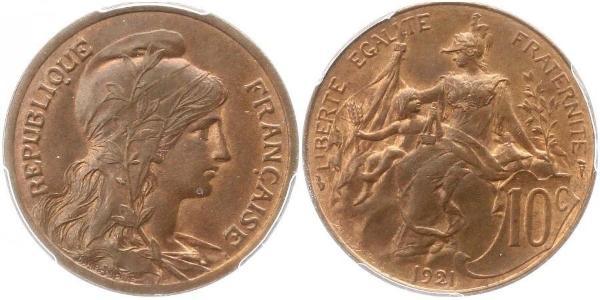 10 Centime Terza Repubblica francese (1870-1940)  Bronzo 