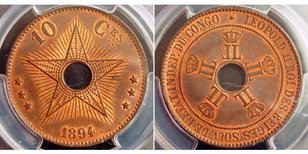 10 Centime Belgian Congo (1908 - 1960) Copper 
