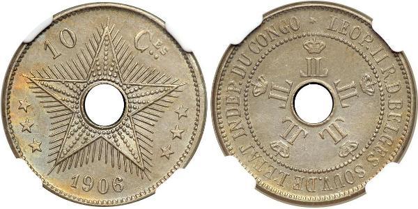 10 Centime Belgian Congo (1908 - 1960) Copper 
