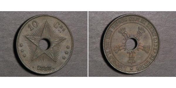 10 Centime Belgian Congo (1908 - 1960) Copper 