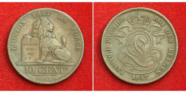 10 Centime Belgium Copper Leopold I of Belgium (1790-1865)