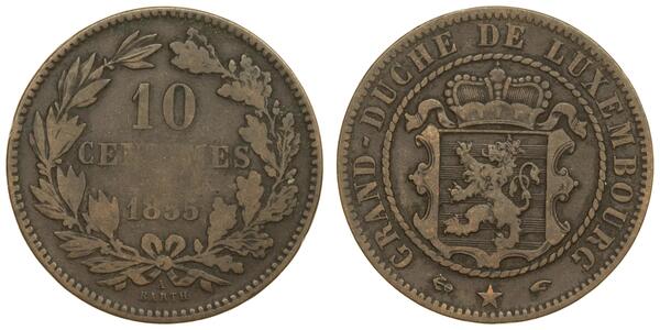 10 Centime Luxembourg Copper 