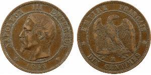 10 Centime Second French Empire (1852-1870) Copper Napoleon III (1808-1873)