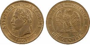 10 Centime Second French Empire (1852-1870) Copper Napoleon III (1808-1873)