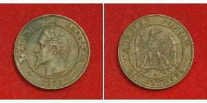 10 Centime Second French Empire (1852-1870) Copper Napoleon III (1808-1873)