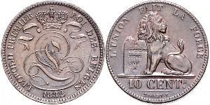 10 Centime Belgique Cuivre Léopold Ier de Belgique (1790-1865)