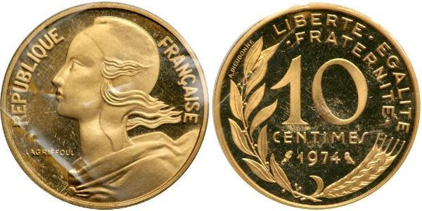 10 Centime French Fifth Republic (1958 - ) Gold 