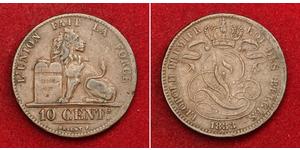 10 Centime Belgien Kupfer Leopold I. (Belgien) (1790-1865)