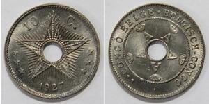 10 Centime Geschichte der Demokratischen Republik Kongo (1908 - 1960) Kupfer 