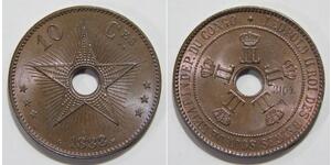 10 Centime Geschichte der Demokratischen Republik Kongo (1908 - 1960) Kupfer 