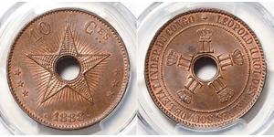 10 Centime Geschichte der Demokratischen Republik Kongo (1908 - 1960) Kupfer 
