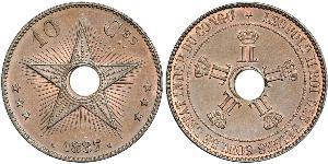 10 Centime Geschichte der Demokratischen Republik Kongo (1908 - 1960) Kupfer 