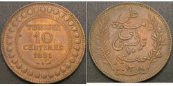 10 Centime Tunesien Kupfer 