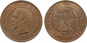 10 Centime Zweites Kaiserreich (1852-1870) Kupfer Napoleon III (1808-1873)