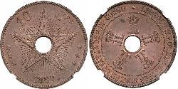 10 Centime Geschichte der Demokratischen Republik Kongo (1908 - 1960) Kupfer 