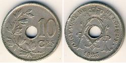 10 Centime Bélgica Níquel/Cobre 