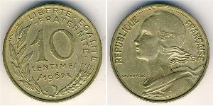 10 Centime Quinta República Francesa (1958 - ) Oro 