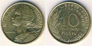 10 Centime Quinta República Francesa (1958 - ) Oro 