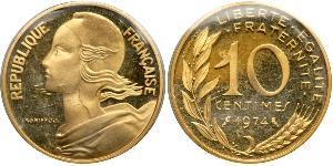 10 Centime Quinta República Francesa (1958 - ) Oro 