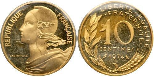 10 Centime Quinta República Francesa (1958 - ) Oro 