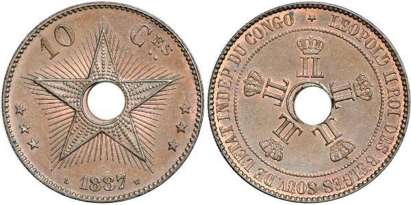 10 Centime Congo Belga (1908 - 1960) Rame 
