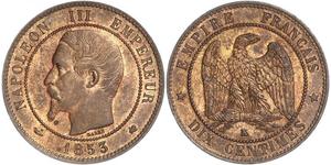 10 Centime Secondo Impero francese (1852-1870) Rame Napoleone III (1808-1873)