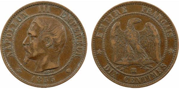 10 Centime Secondo Impero francese (1852-1870) Rame Napoleone III (1808-1873)