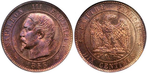 10 Centime Secondo Impero francese (1852-1870) Rame Napoleone III (1808-1873)