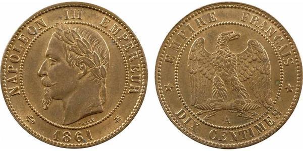 10 Centime Secondo Impero francese (1852-1870) Rame Napoleone III (1808-1873)