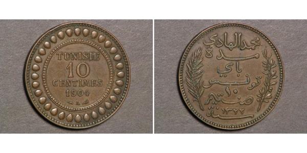 10 Centime Tunisia Rame 