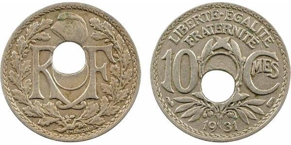 10 Centime Vichy France (1940-1944) / Terza Repubblica francese (1870-1940)  Rame/Nichel 